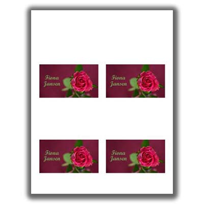 Valentines Day Place Card 2 - Printed 4 Up